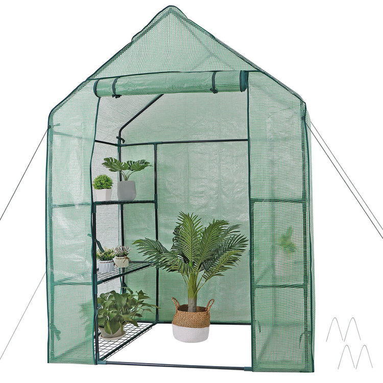 Portable 6 Shelves Walk In Greenhouse Outdoor 3 Tier Green House