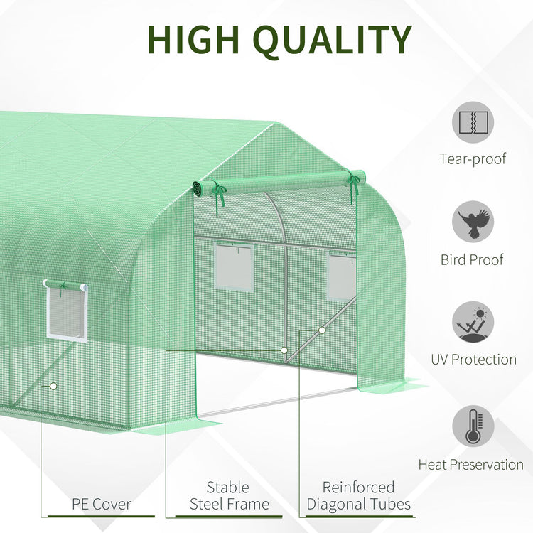 Heavy Duty Greenhouse 12' x 10' x 7' Large Portable Walk-in